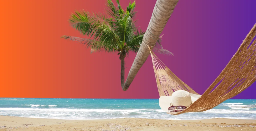 hammock on a beach representing a holiday or break