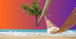 hammock on a beach representing a holiday or break