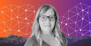 Vicki is the franchise partners connecting Canterbury NZ - Abstract background with a woman silhouette.